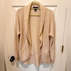 White House Black Market Gold Shawl Collar Sweater Sz M